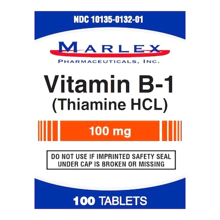 Marlex Pharmaceutical Marlex Vitamin B-1 Supplement, 100PK 10135013201